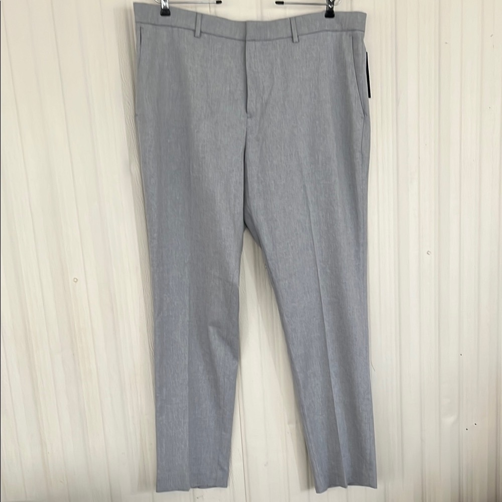 AXIST Mens Light Gray Stretch Slim Fit‎ Flat Front Dress Pants Size 38W x 32L
